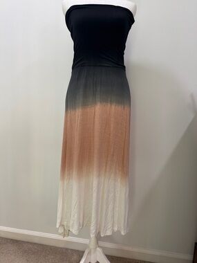 Strapless Ombre Maxi Skirt or Strapless Dress - Black to Peach to White